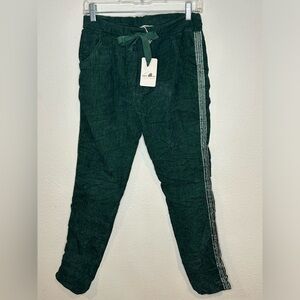 Made in Italy Green Drawstring Jogger Pants